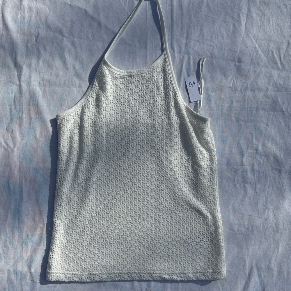 GAP White Textured Camisole Top